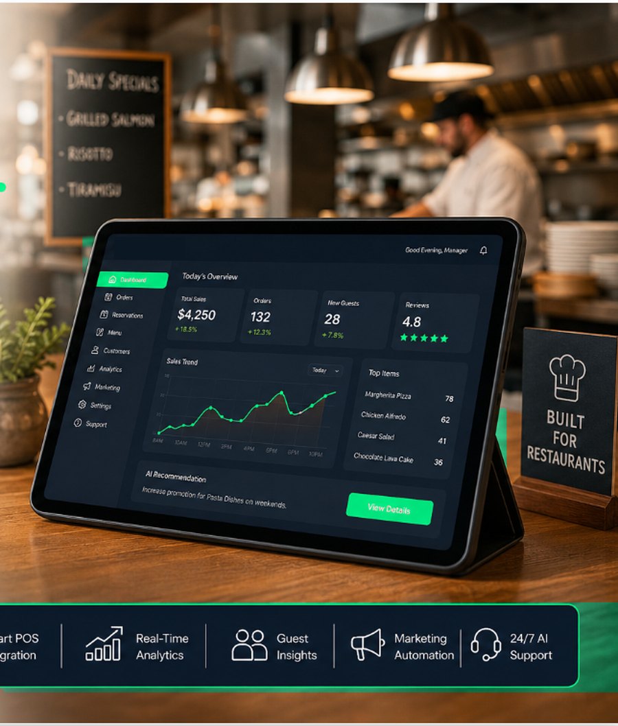 Eatres AI restaurant dashboard built for restaurants